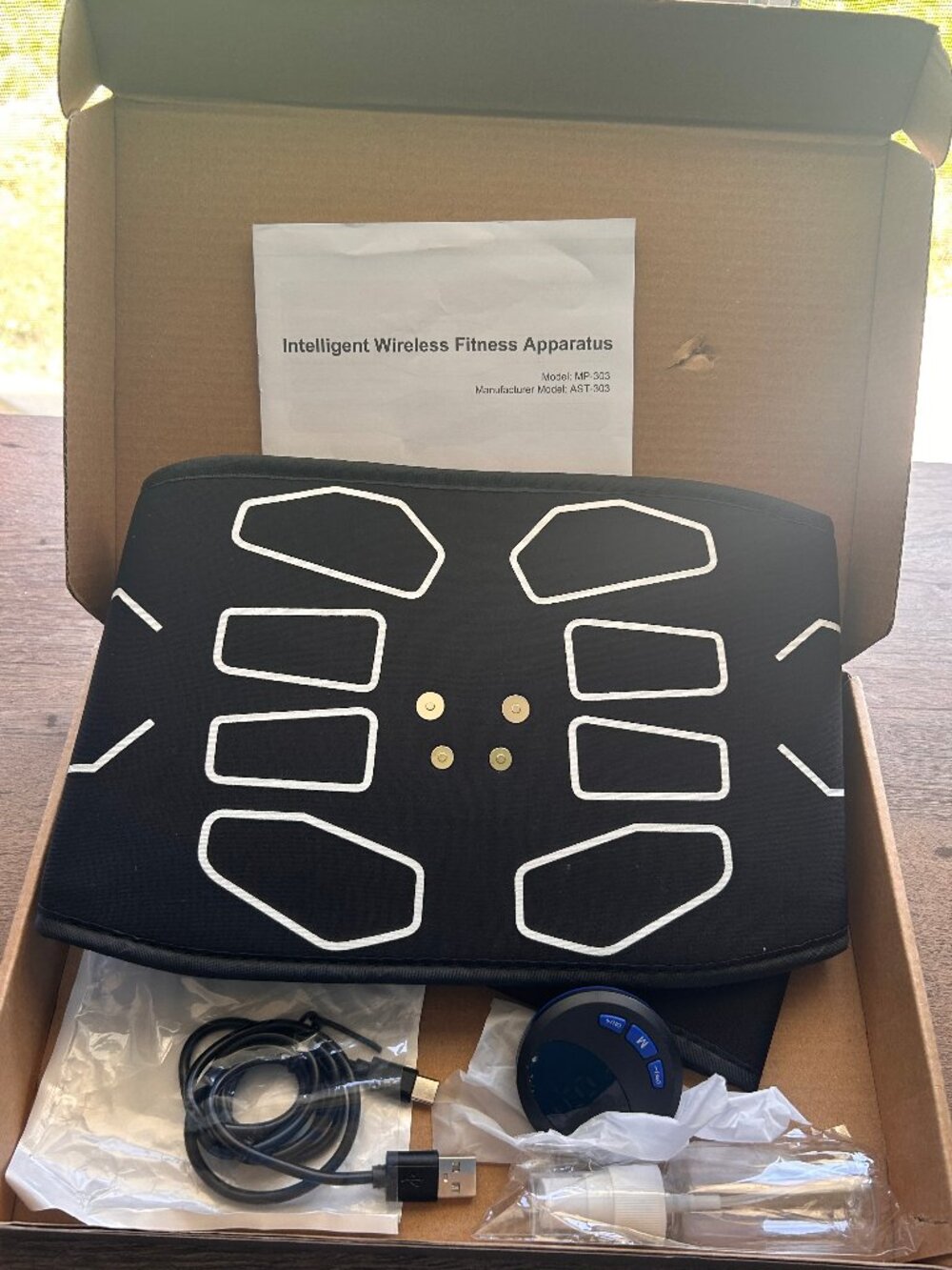 NEW Wireless EMS Ab Stimulator Belt MZ-7 Abdominal Muscle Toner w/Controller Set